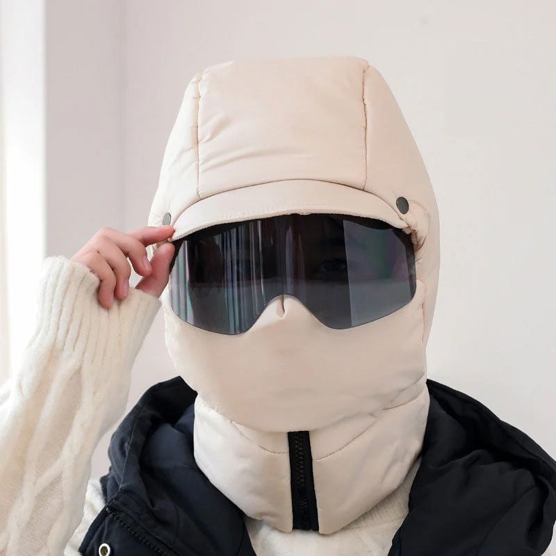 Vindtett heldekkende utendørs maske med briller