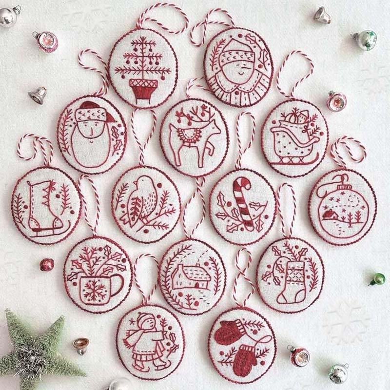 Handstickerei-Set für Weihnachtsschmuck