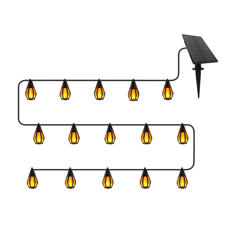 Solar Flickering Flame String Lights
