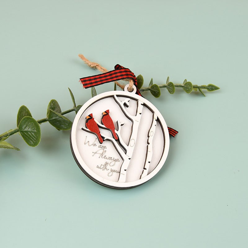 Handmade Memorial Ornament mit Kardinälen