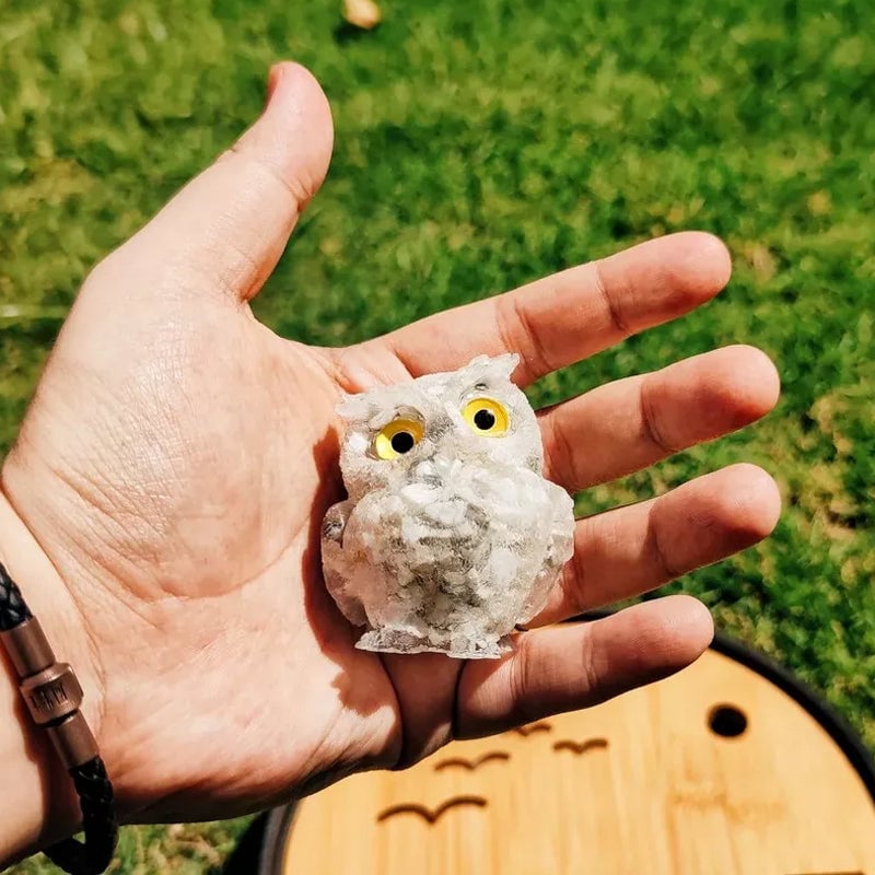 🦉Natural Crystal Gemstone Owl Ornament Home Decor
