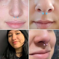 Zirkonia Hestesko Ring med Gjengede Stener for Piercinger