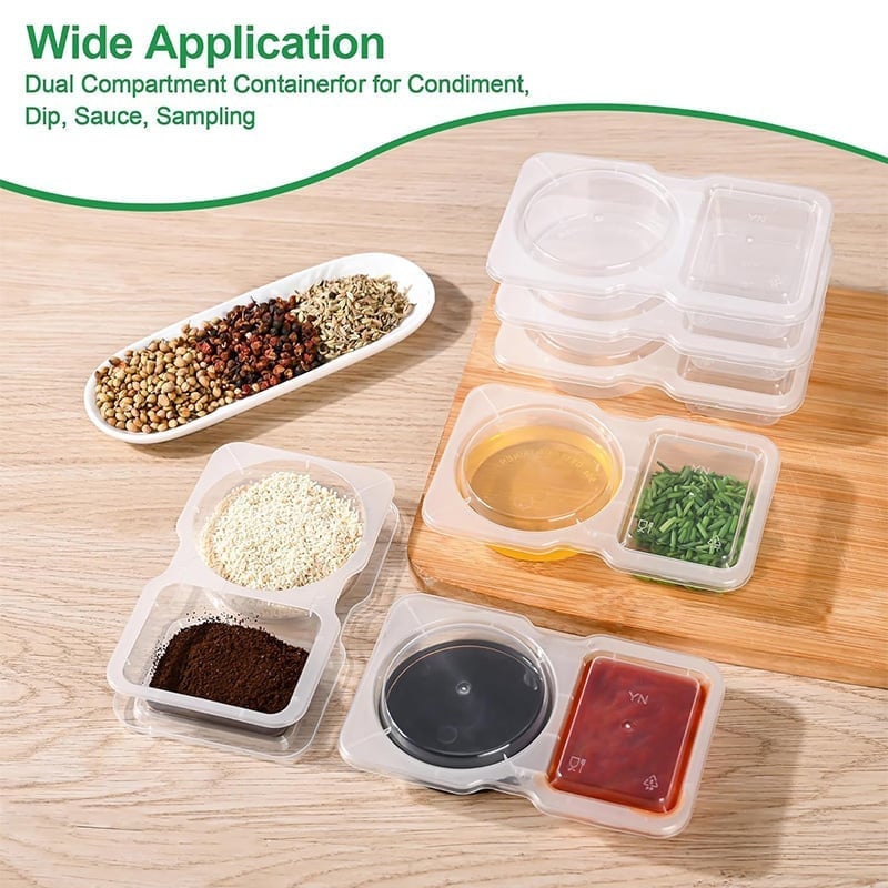 Double Compartment Snack Containers with Lids