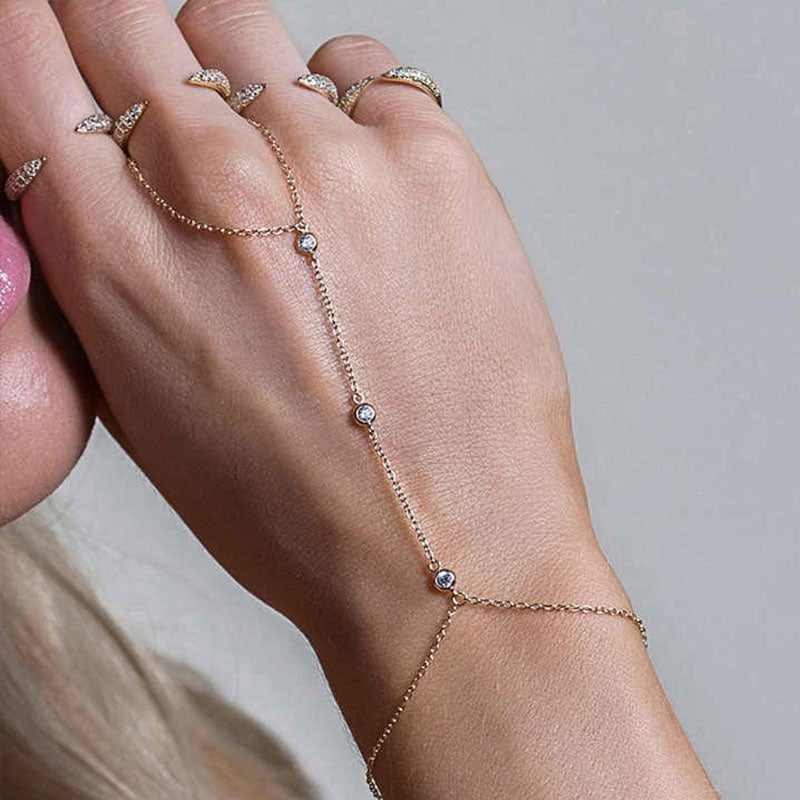 Diamond Connecting Fingers Bracelet
