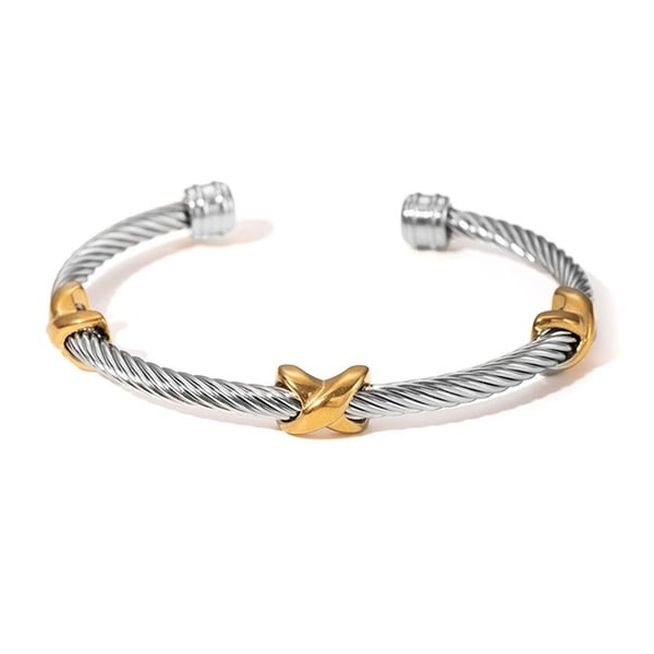 Zweifarbige Armspange mit Knoten-Design