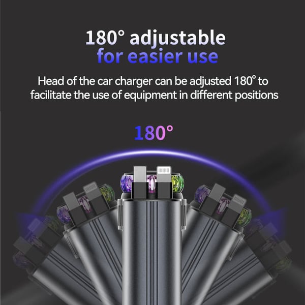 Retractable Car Charger with Starlight