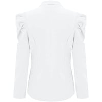 Women's Casual Lapel Blazer Puff Sleeve Open Front Work Blazer Suit