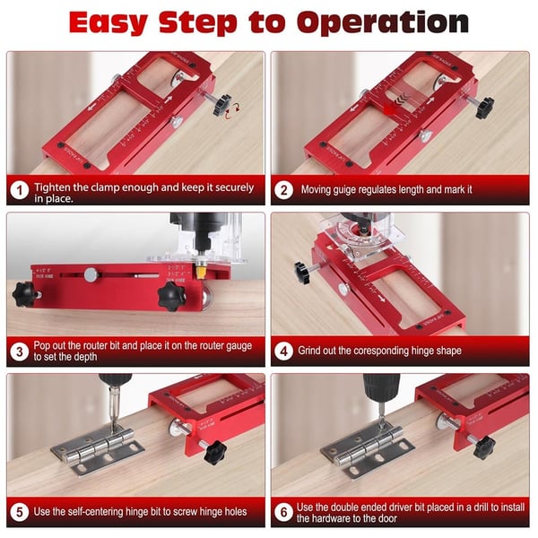 Sakerplus Adjustable Aluminum Door Hinge Jig