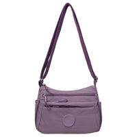 Solid Color Fashionable Multi-pocket Zipper Crossbody Bag