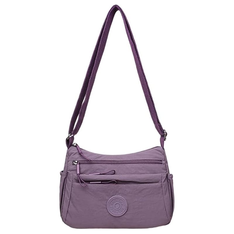 Solid Color Fashionable Multi-pocket Zipper Crossbody Bag