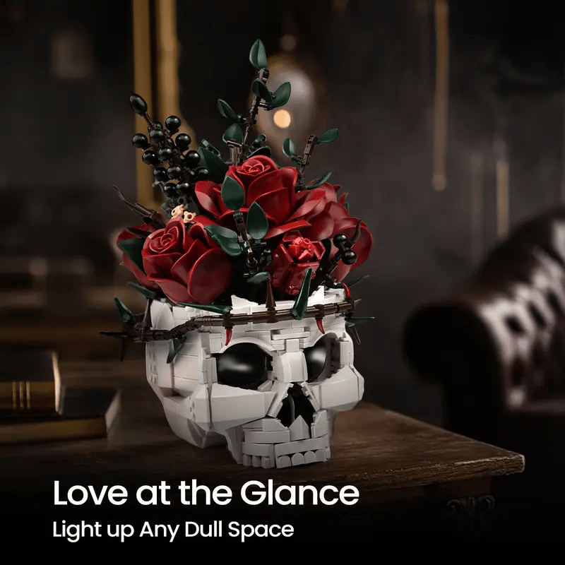 Skull and rose jigsaw puzzle