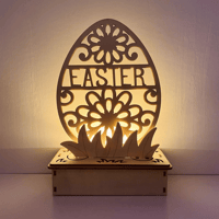 Houten doe-het-zelf-ornament in eivorm