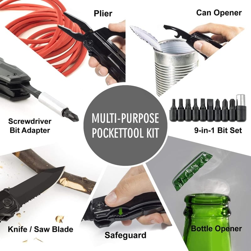 6 in 1 Stainless Steel Pocket Knife Pliers