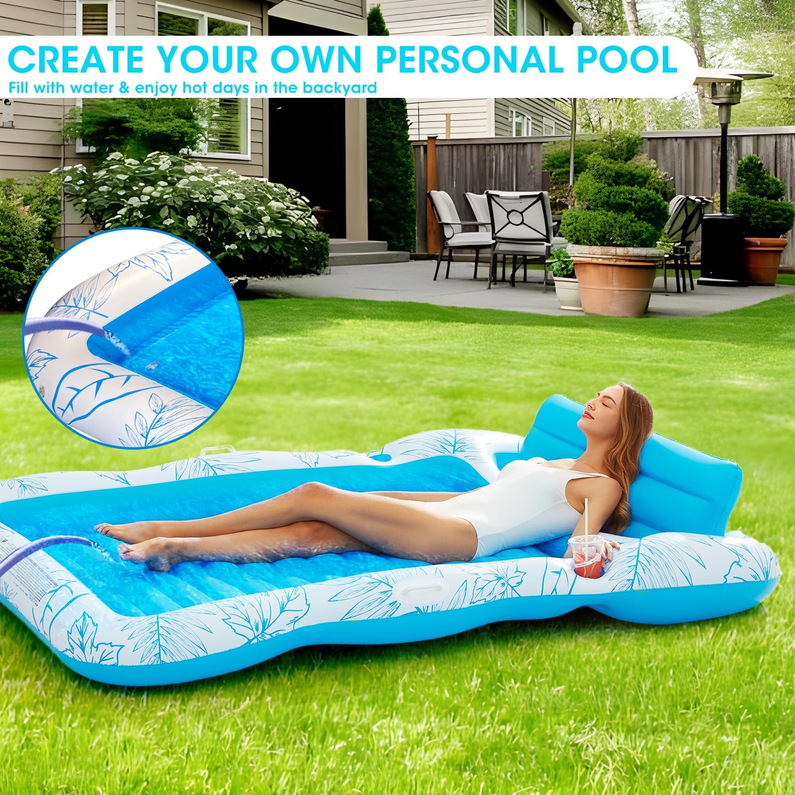PVC Water Inflatable Maple Leaf Pattern Floating Bed