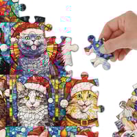 🎄Hot Sale 49%OFF🌟Happy Christmas Cats Advent Calendar Jigsaw Puzzle