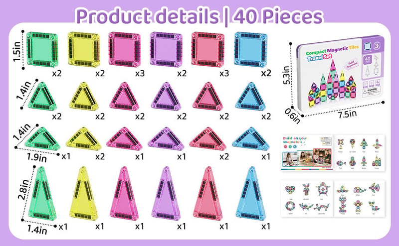 Magnetic Tiles Building Blocks Set