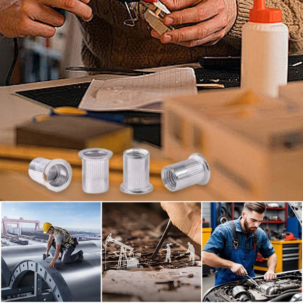 Aluminum open split rivet nuts