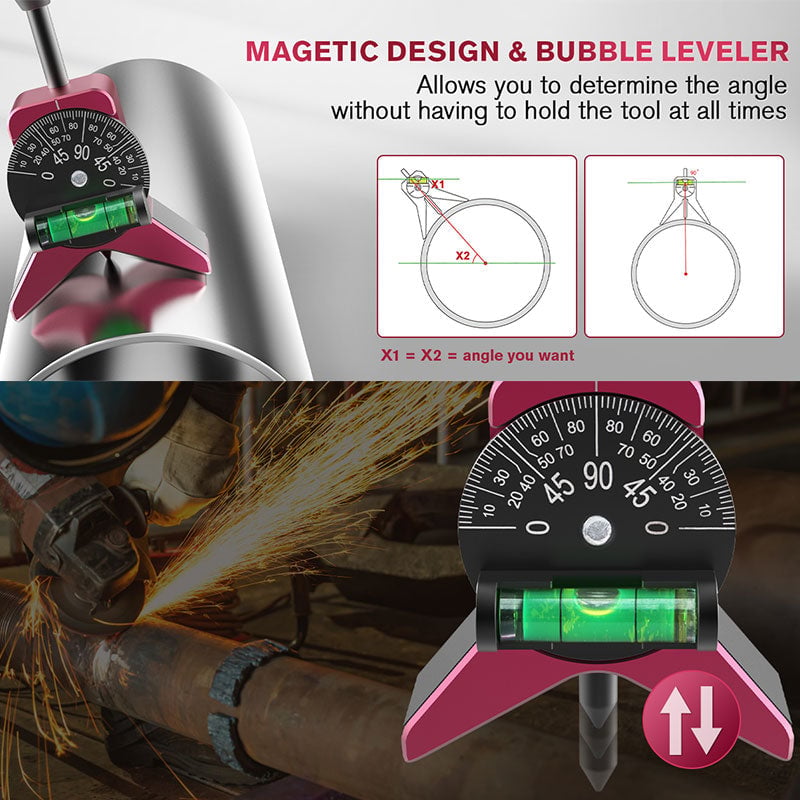 Sakerplus® Magnetic Pipe Center Finder Gauge Tool