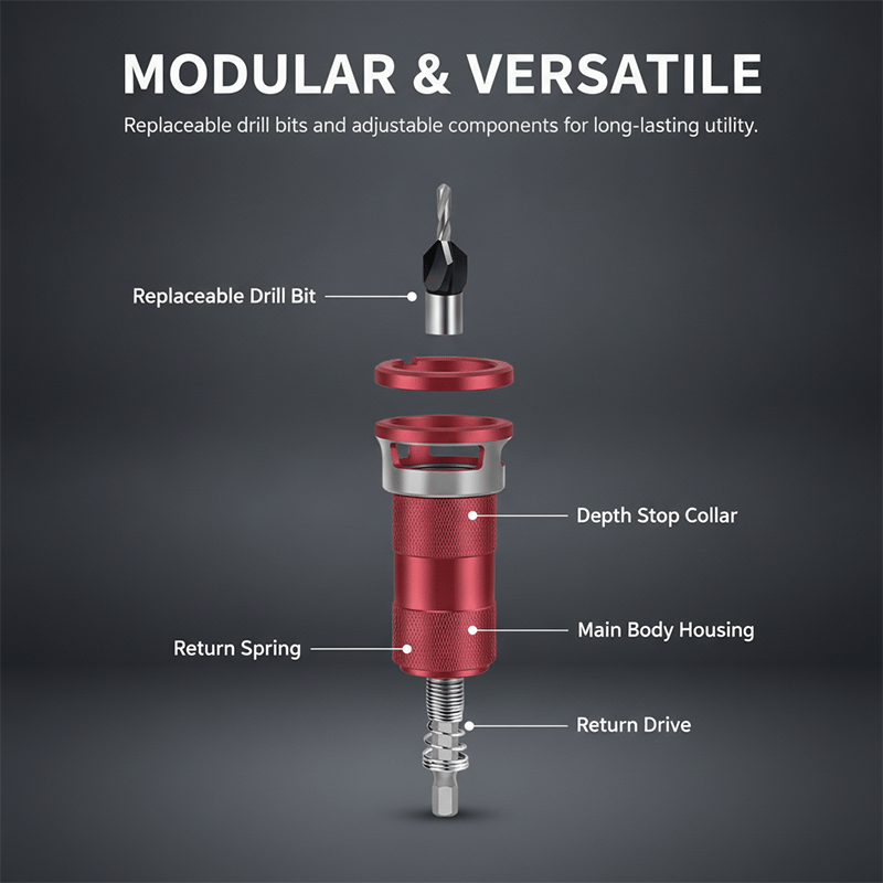 Sakerplus® Semi-Auto Depth Limit 4-Blade Countersink Drill