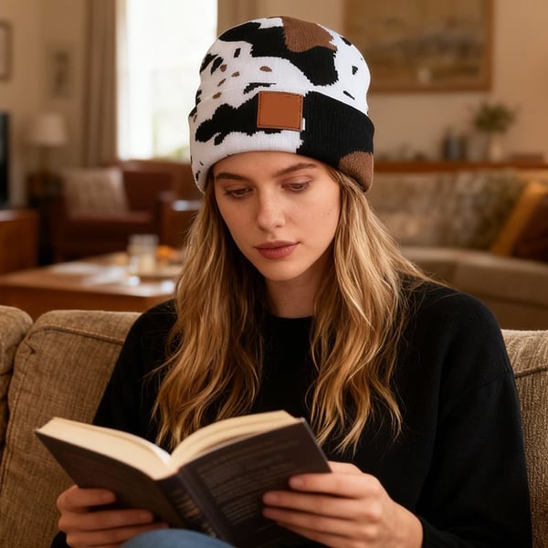 Unisex Cow Print Watch Cap