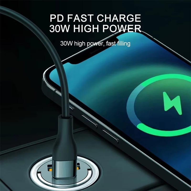 Metal Pull-Ring Invisible Fast Car Charger