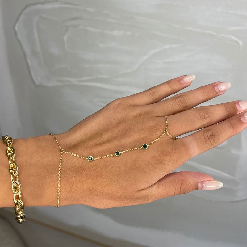 Diamond Connecting Fingers Bracelet
