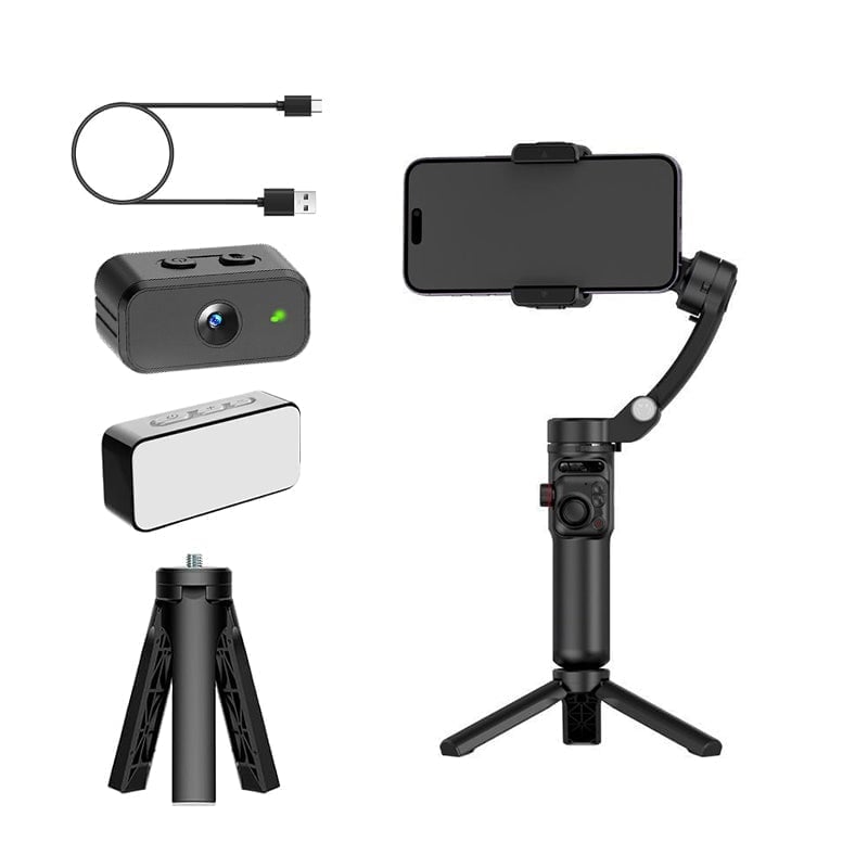Smart 3-Axis Gimbal Stabilizer with AI Tracking – Professional Video Shooting Tool