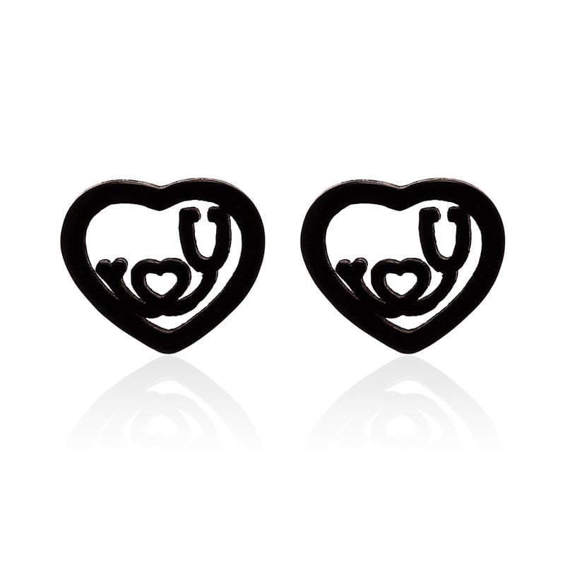 ECG Shaped Stud Earrings