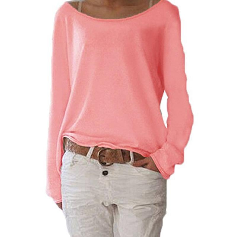 Femmes Manches Longues Pull en Tricot Casual Lâche