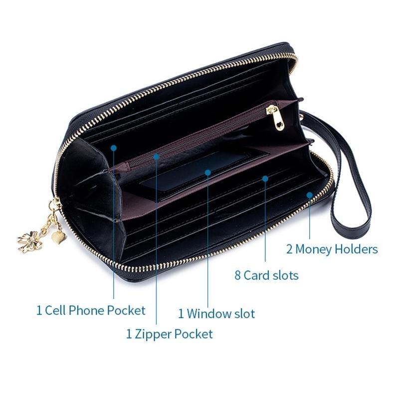 Women's Plum Blossom RFID Long Clutch/Wallet