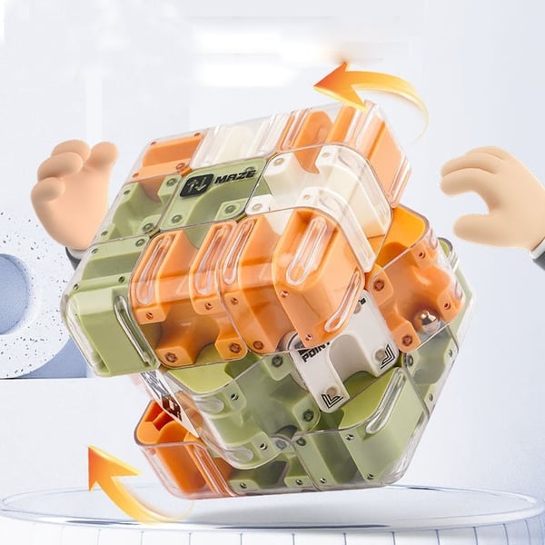 3D Rolling Ball Maze Cube