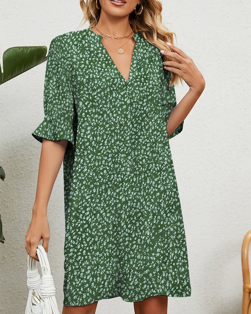 Groene bloemenjurk voor dames