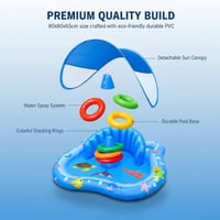 Kids Inflatable Splash Pool With Canopy