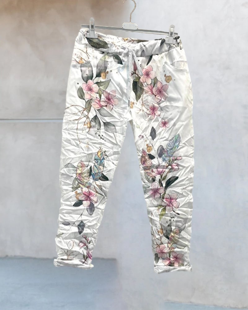 Træningsbukser med blomsterprint