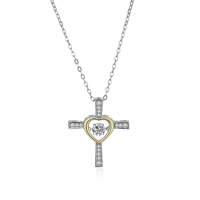 To My Soulmate Cross and Heart Necklace
