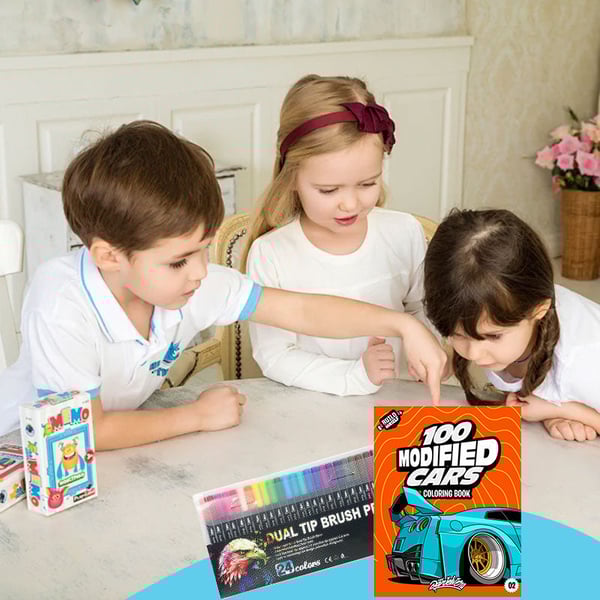 Beginner-Friendly-100 Modified Cars Coloring Book