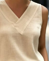 Sleeveless V-Neck Cross Tank Top