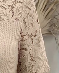 Lace Panel Knitted T-Shirt