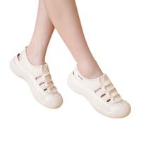 Chaussures Blanches Creuses à Semelle épaisse D'été