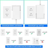 Sakerplus Ultra Thin Flat Plug Power Strip