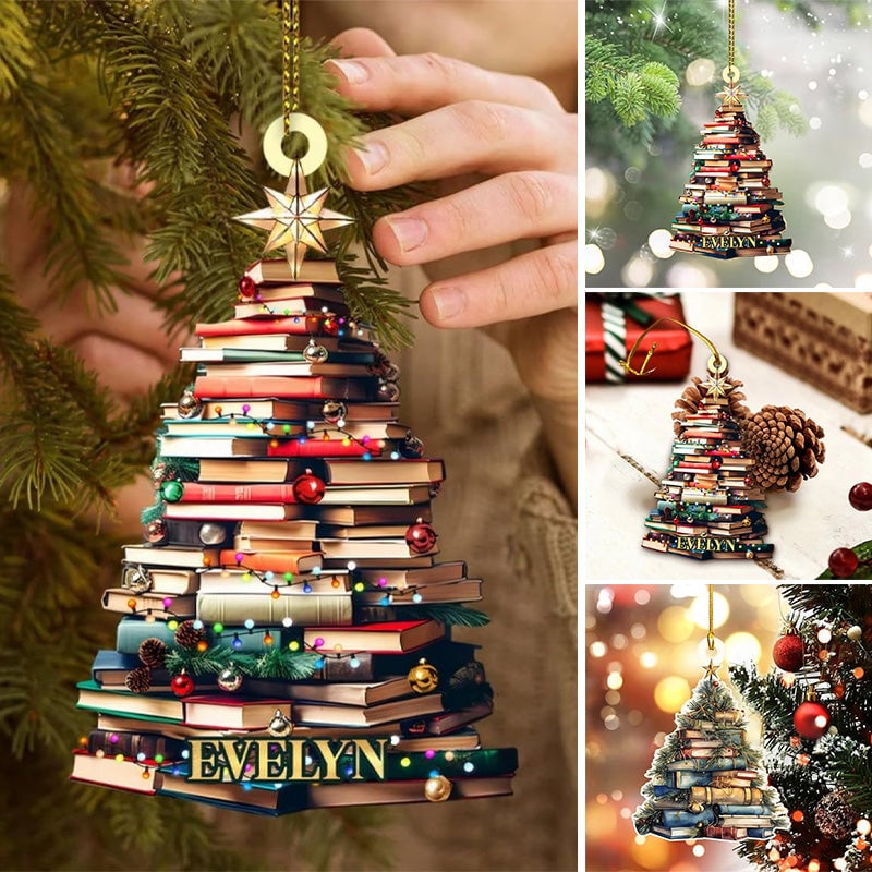 Christmas tree book pendant