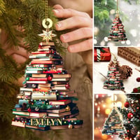 Christmas tree book pendant