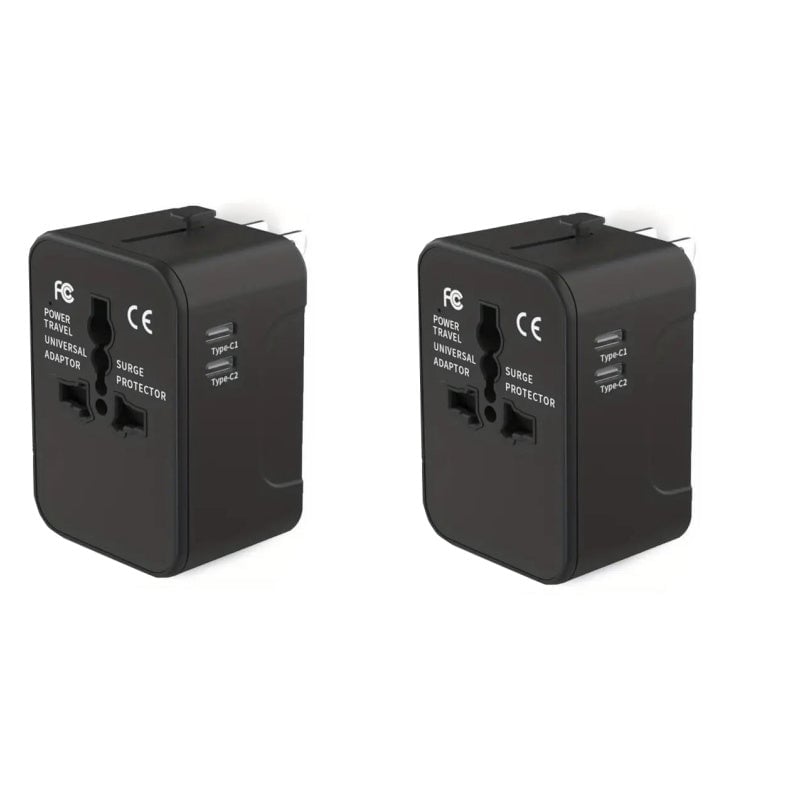 Universeller Reiseadapter mit zwei USB-Anschlüssen