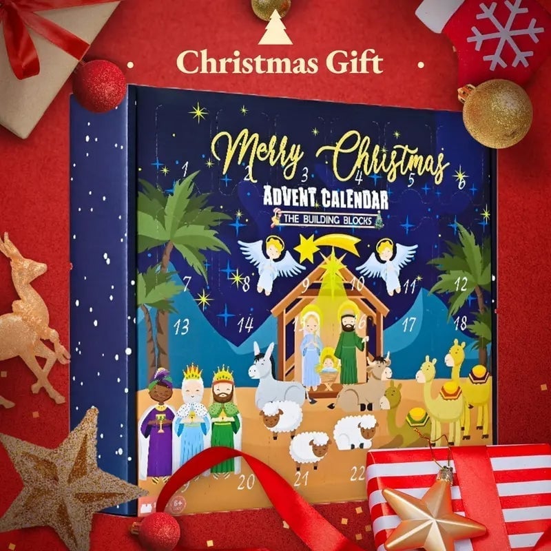 2025 Nativity Advent Calendar – 24-Day Building Block Set Christmas Countdown Gift