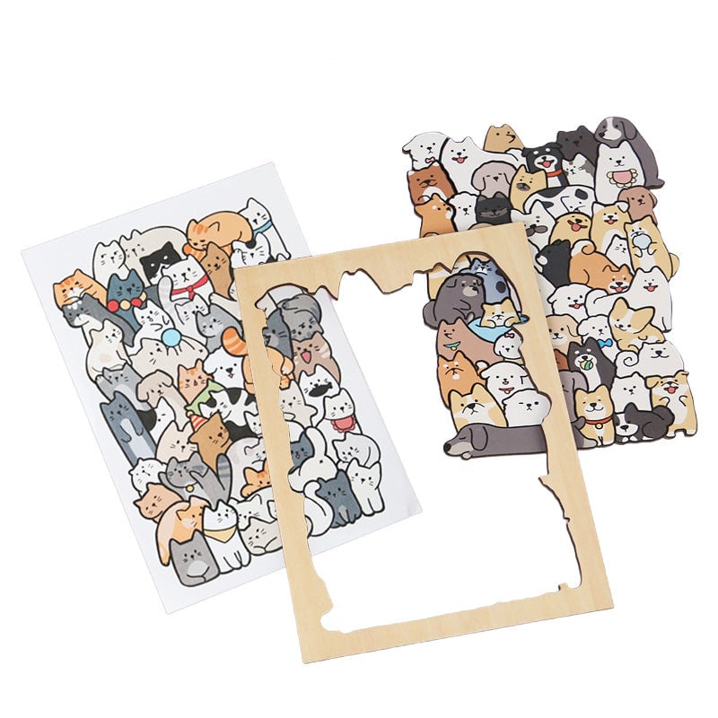 Tier-Stapelspiel Holzpuzzle Lernspielzeug Set