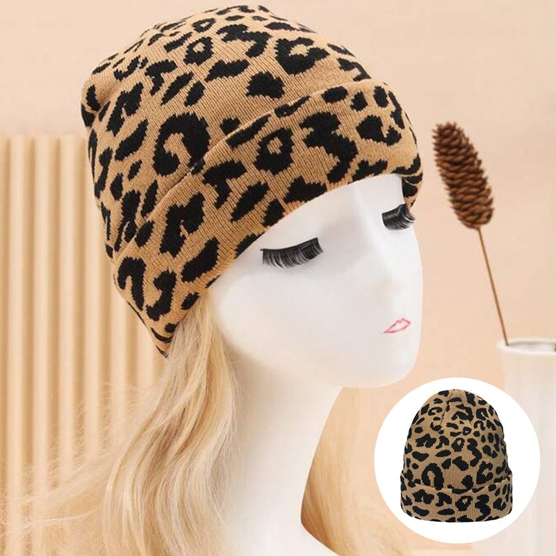 Warm Animal Print Knit Hat