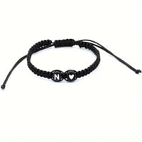 26 Letters & Heart Design Braided Drawstring Bracelet