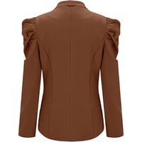 Women's Casual Lapel Blazer Puff Sleeve Open Front Work Blazer Suit
