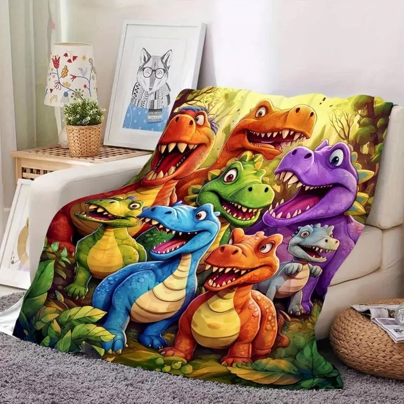 Flannel Dinosaur Nap Blanket