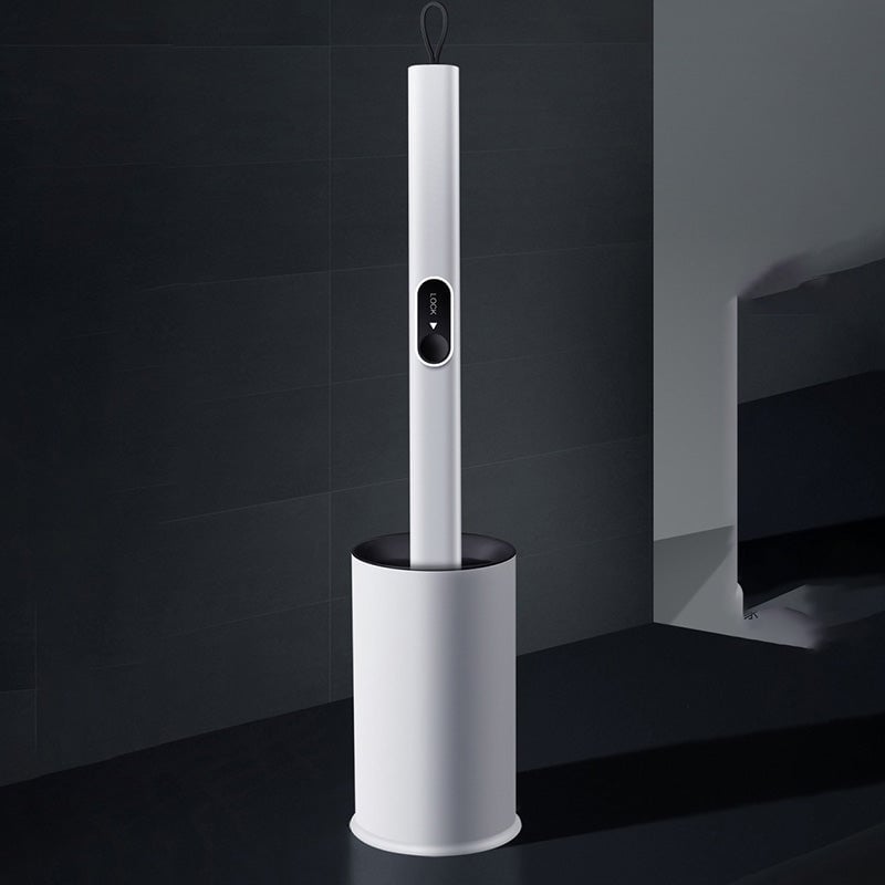 Cleaning long-handled toilet brush